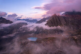 Aerial view on epic mountain landscape