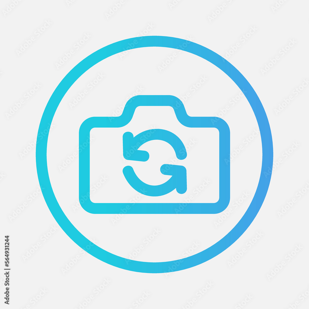 Switch screen icon in gradient style about camera, use for website mobile app presentation Switch screen icon in gradient style about camera, use for website mobile app presentation