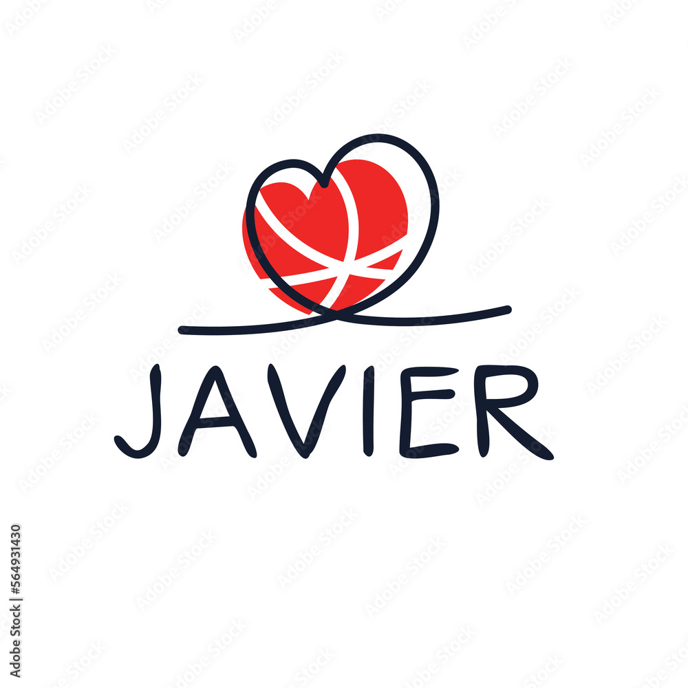 Creative (Javier) name, Vector illustration.
