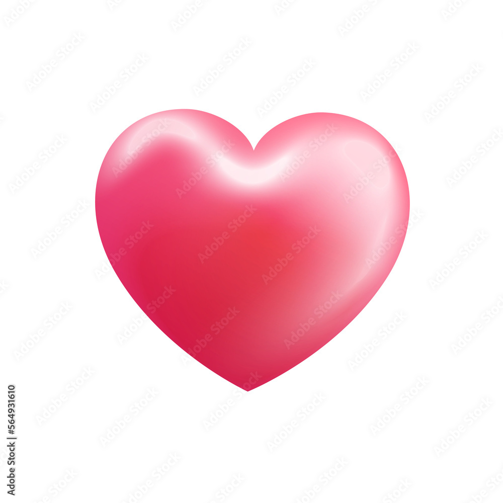heart pink red png 3d