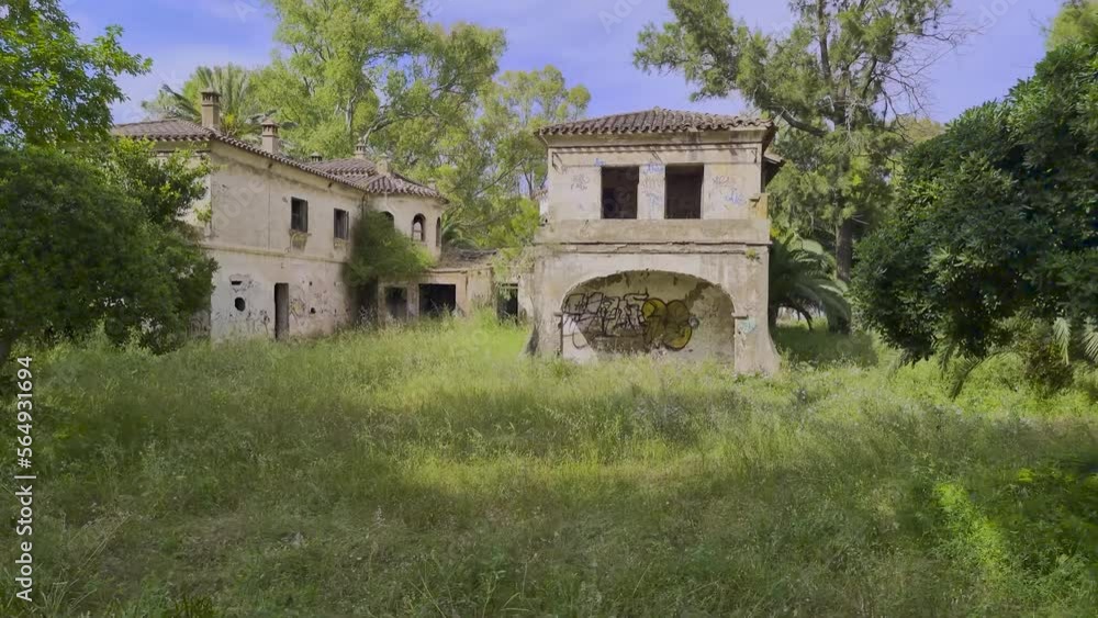 Abandoned Houses in Spain. See lush vegetation reclaiming forgotten structures in a cinematic Spanish setting. Perfect for any project with a mysterious or abandoned theme. Abandoned Houses in Spain. See lush vegetation reclaiming forgotten structures in a cinematic Spanish setting. Perfect for any project with a mysterious or abandoned theme.