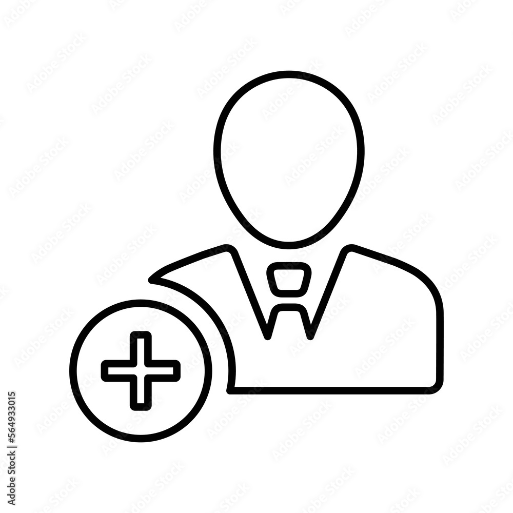 Add User line icon. Outline vector. Add User line icon. Outline vector.