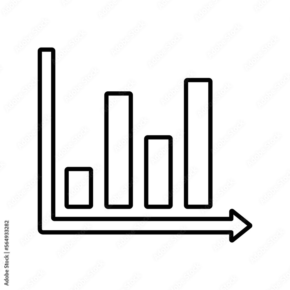 Bar chart, Graph line icon. Outline vector. Bar chart, Graph line icon. Outline vector.
