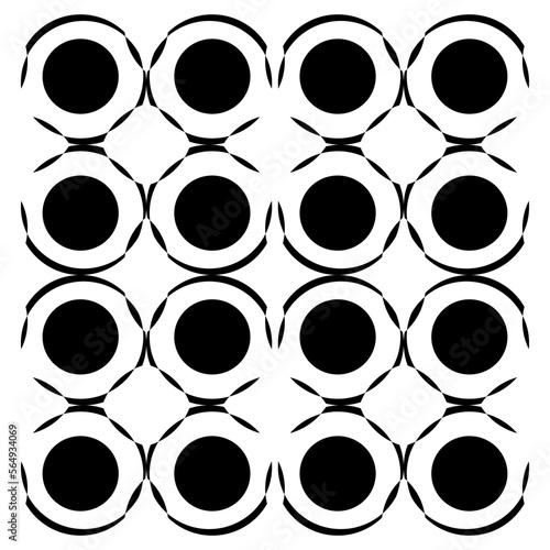 abstract black and white background steel pipes circel line round seamless pattern .  