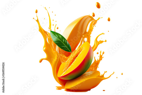 mango with mango juice splash