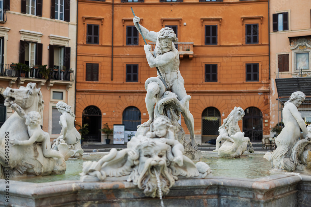 Neptune fountain in Piazza Navona of Rome Neptune fountain in Piazza Navona of Rome