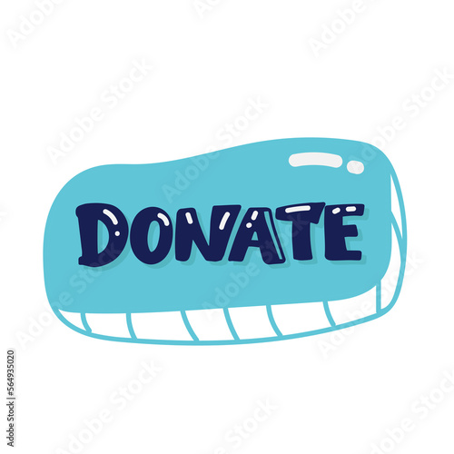 black hand push on donate button. flat style trend modern simple logotype graphic art design isolated on white background. concept of beneficence sign or financial sponsorship for human rights
