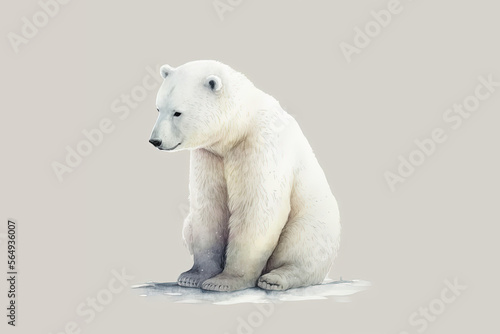  Polar Bear - Watercolor (Generative AI Art)