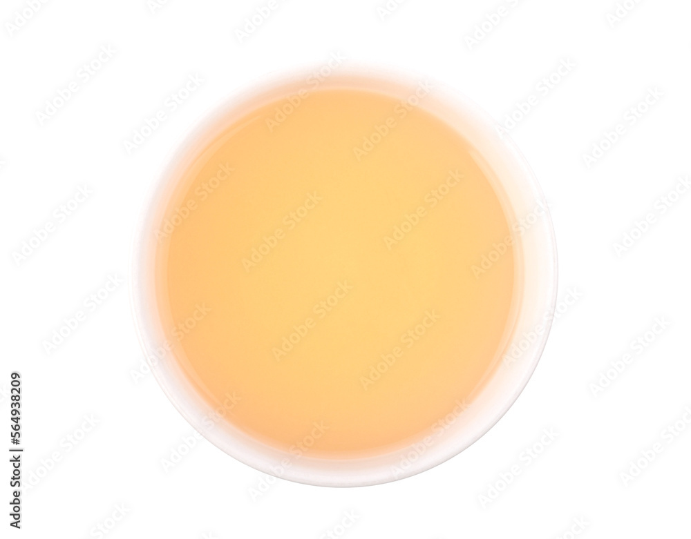 Oolong tea in a white cup on transparent png