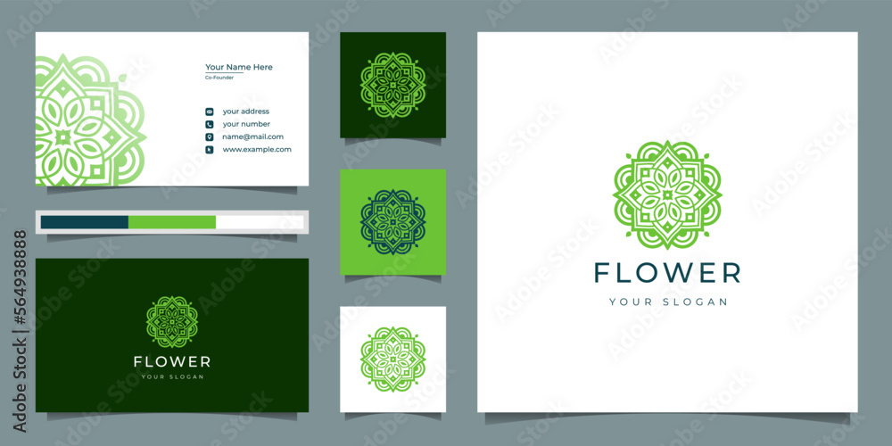 Elegant flower logo design in line art style for spa, beauty salon, boutique Elegant flower logo design in line art style for spa, beauty salon, boutique