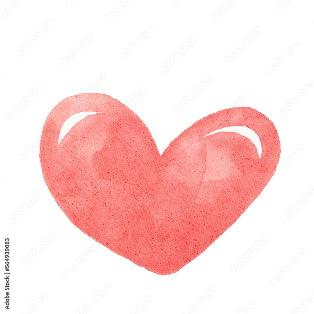watercolour red heart on paper texture 