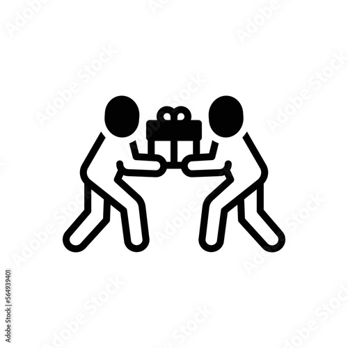 Black solid icon for give