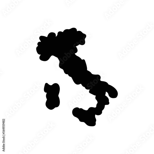 Black solid icon for italy