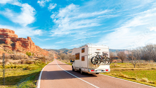 Canvas Print Holiday road trip in motor home,  Spain, Teruel