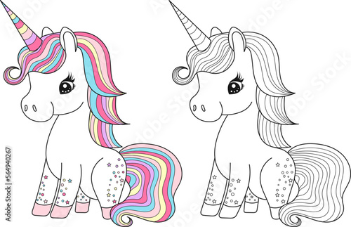 cute unicorn childrens coloring book