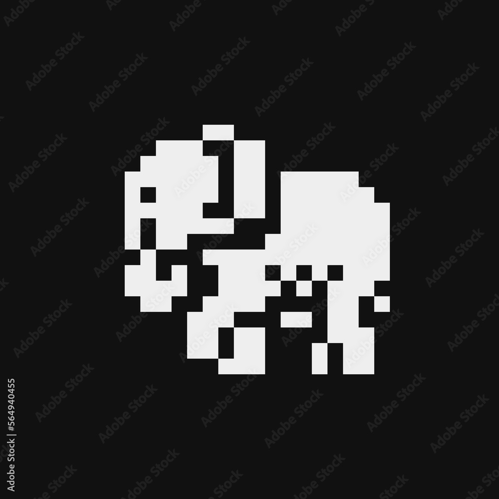 Elephant emoji pixel art icon, tattoo, isolated vector illustration. African, indian animal. Logo, sticker design. Elephant emoji pixel art icon, tattoo, isolated vector illustration. African, indian animal. Logo, sticker design.