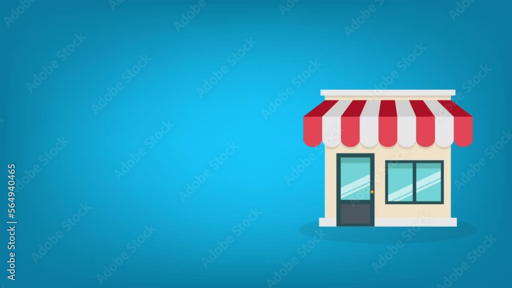 Small business. Flat style shop animation. Small business. Flat style shop animation.