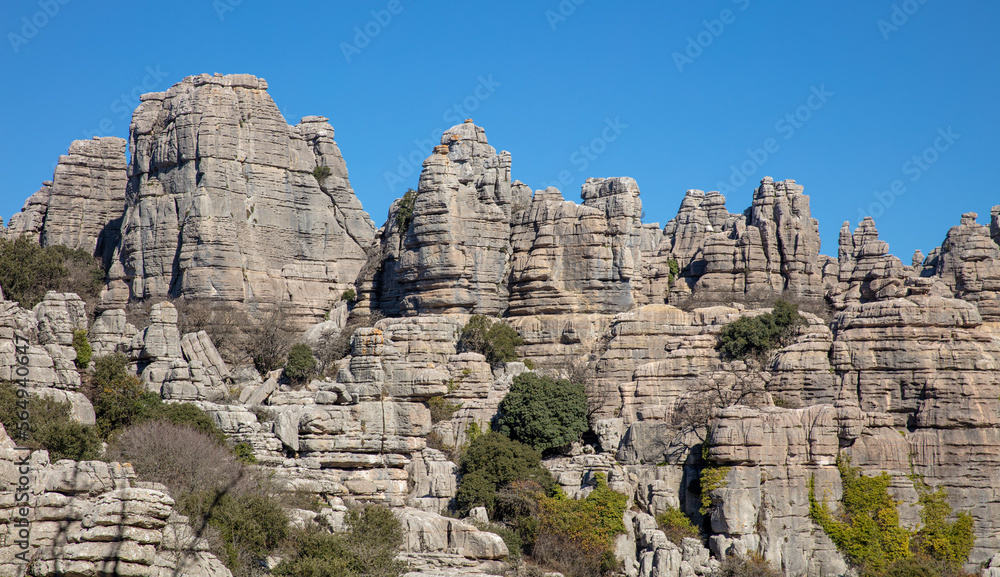 Tourism at Torcal,  Andalusia in Spain
