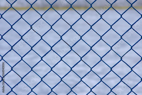 mesh fencing of the hockey field