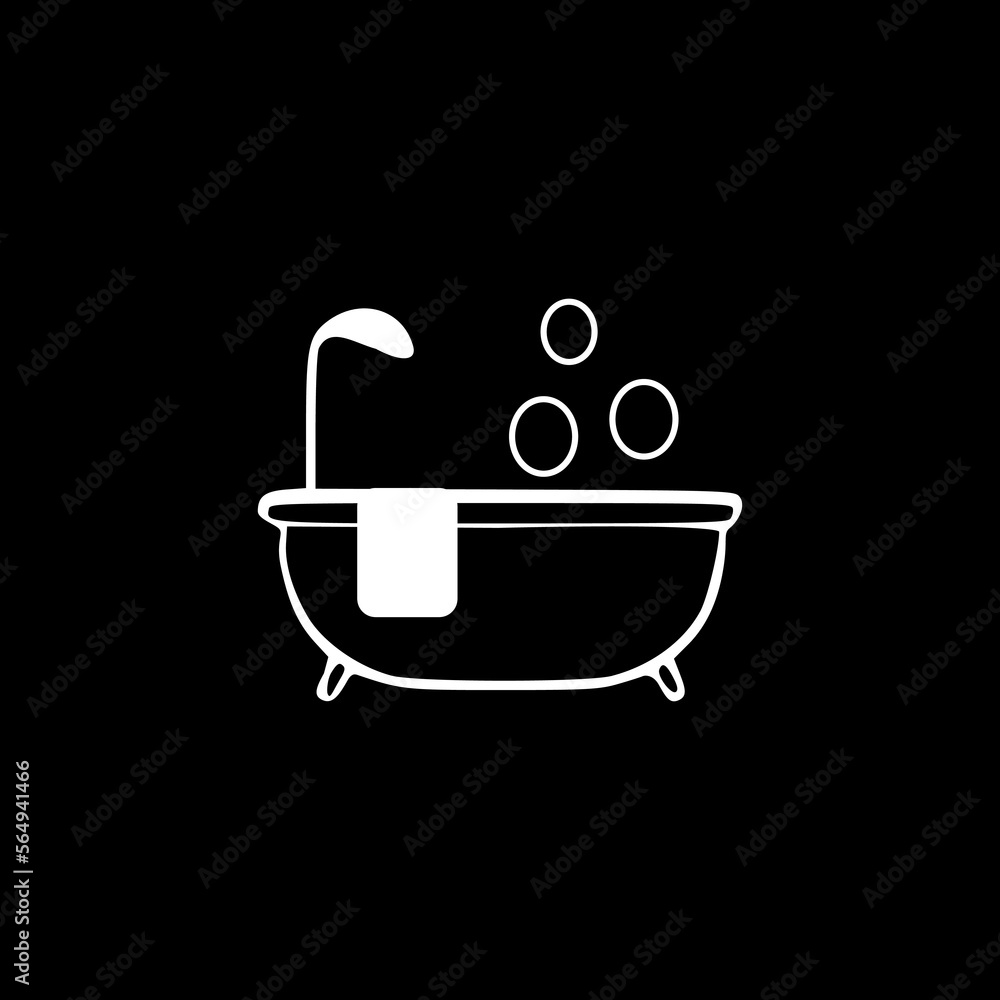 Bath tub icon isolated on black background. Bath tub icon isolated on black background.