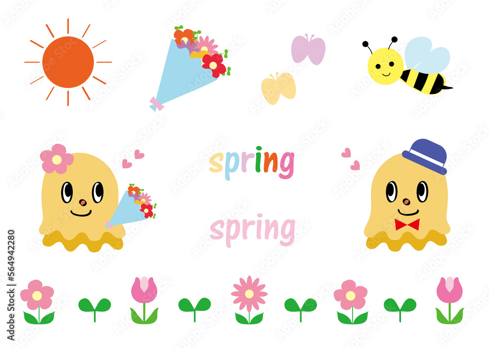 春のアイコン素材セット