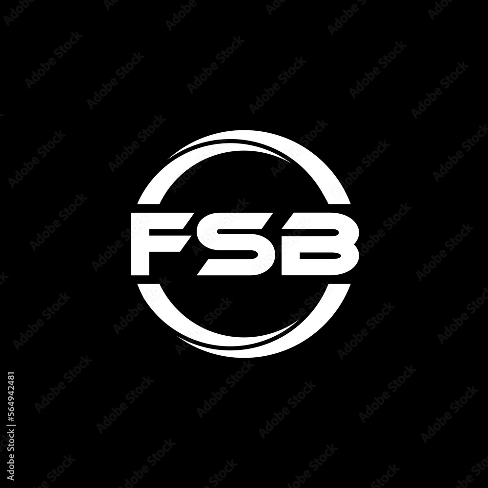 FSB letter logo design with black background in illustrator, cube logo ...