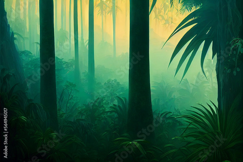 Wild and dark tropical forest Generative AI Content by Midjourney