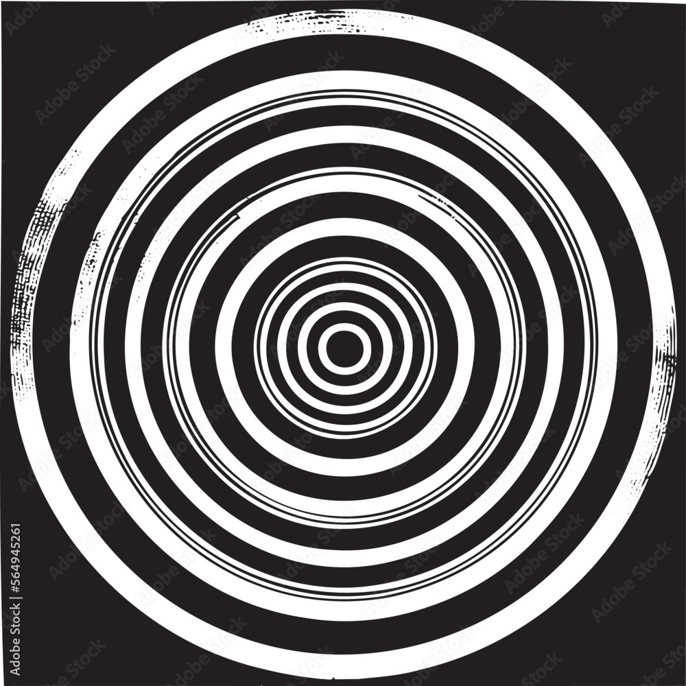 Naklejka premium Abstract black and white circles background