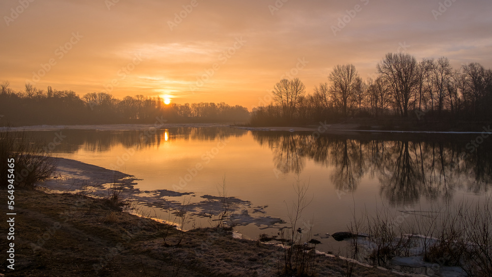 sunrise over the river in Ukraine sunrise over the river in Ukraine