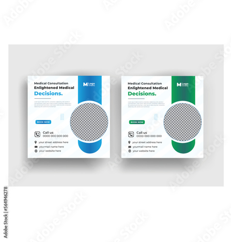 professional medical social media post design template