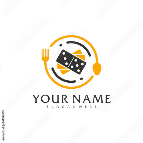 Food Domino logo vector template, Creative Domino logo design concepts