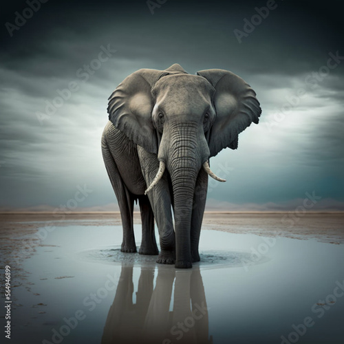 Beautiful Elephant in his prime (AI Generated) © Djomas