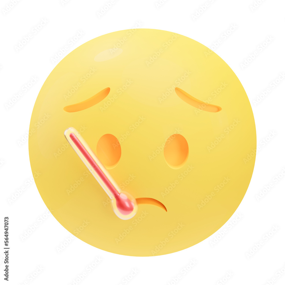 Feverbthermometer emoji 3d illustration Feverbthermometer emoji 3d illustration