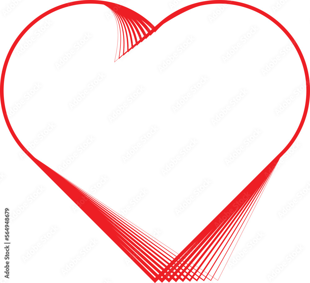 Fototapeta premium Heart Logo with lines. Hearts unusual icon Design.Geometric shape. 