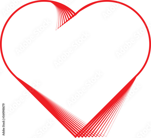 Heart Logo with lines. Hearts unusual icon Design.Geometric shape.
