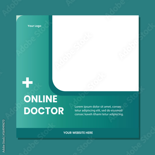 Medical healthcare service social media post template design. Hospital, doctor, clinic and dentist health business promotion flyer poster.