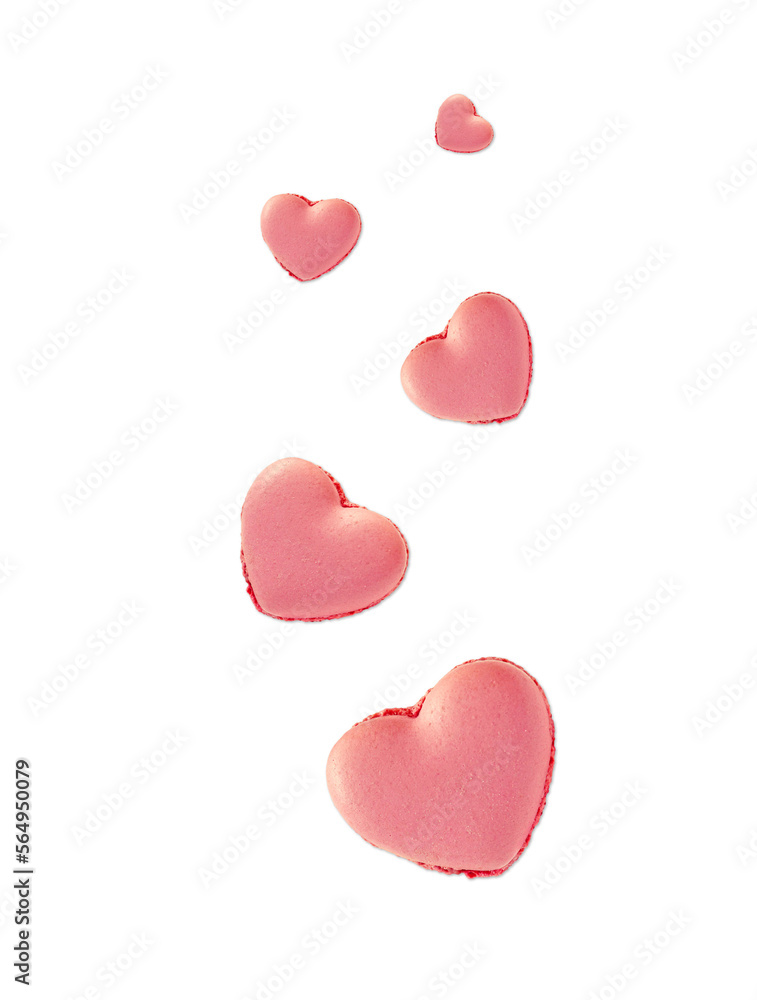 Heart shape macaroons background for Valentines day design