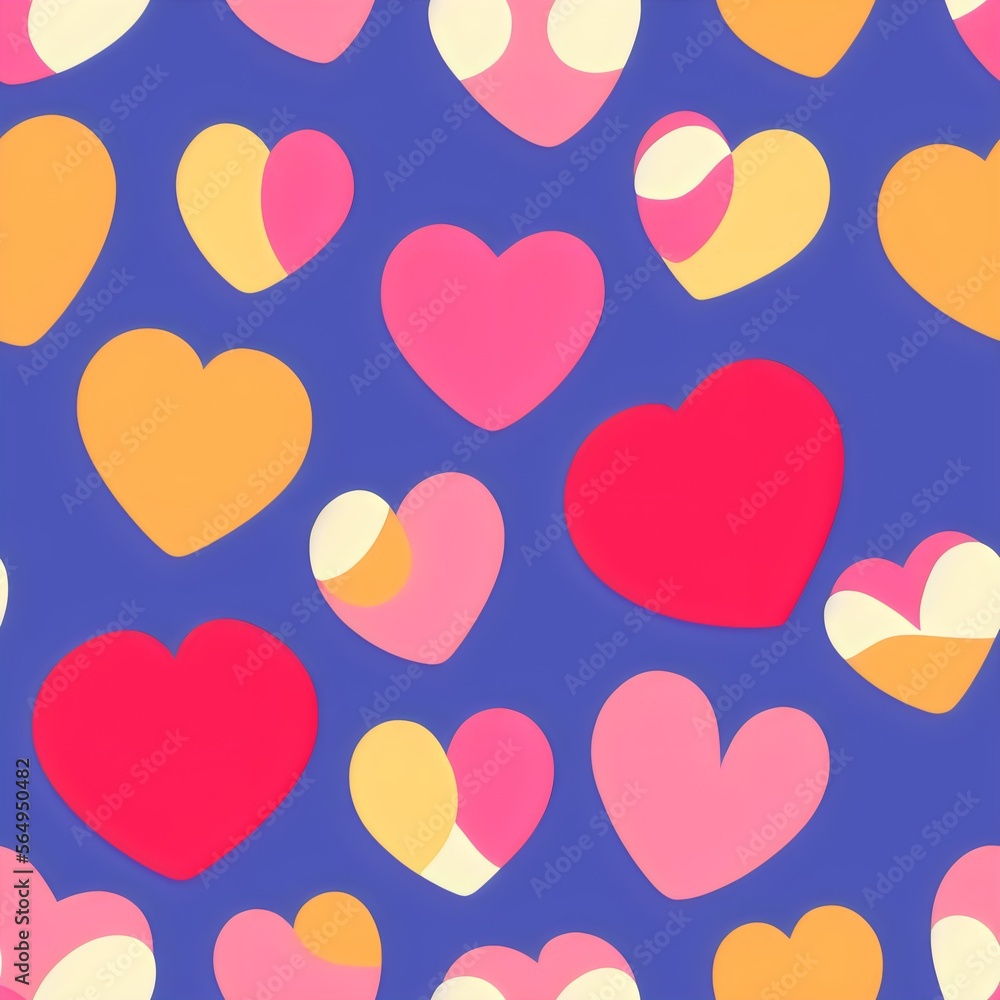 L elegant, seamless hearts pattern, tileable Valentine texture asset, part of Hearts_Textures_Collection, Generative AI