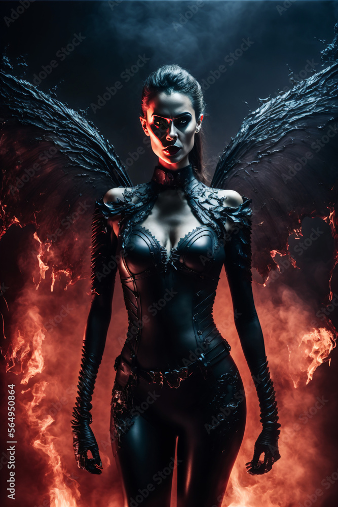 Female vampire wearing gothic dress. Designed using generative ai Female vampire wearing gothic dress. Designed using generative ai