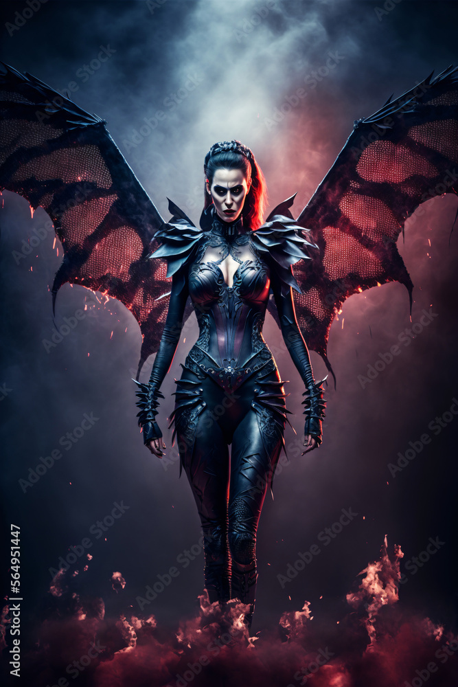 Female vampire wearing gothic dress. Designed using generative ai Female vampire wearing gothic dress. Designed using generative ai