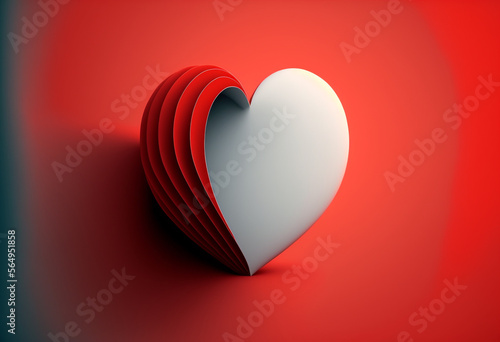 Ai-Generated Render of a Unique, Colorful, and Trendy Minimalistic Heart Artwork (Ai generated)	
