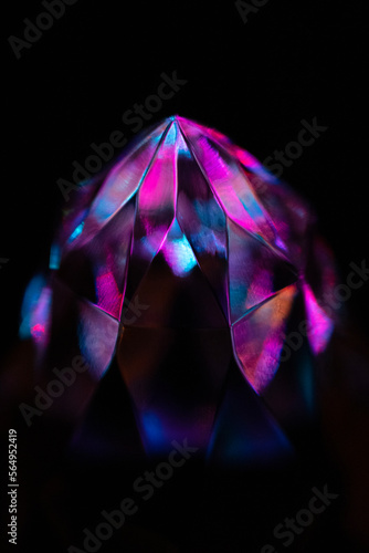 Purple Glowing cut glass crystal photo