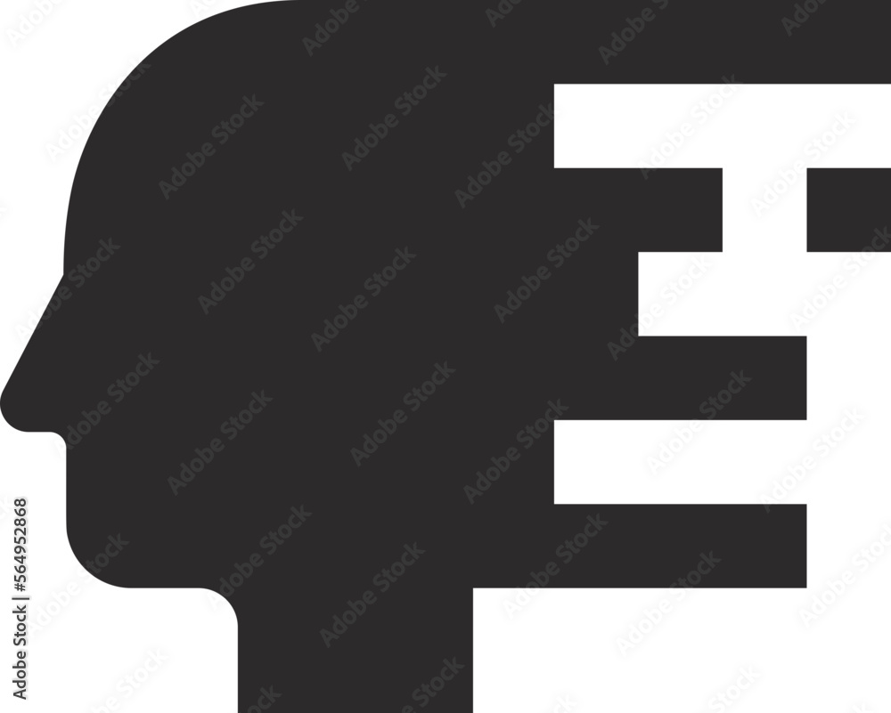 Head mind forward flat icon Head mind forward flat icon