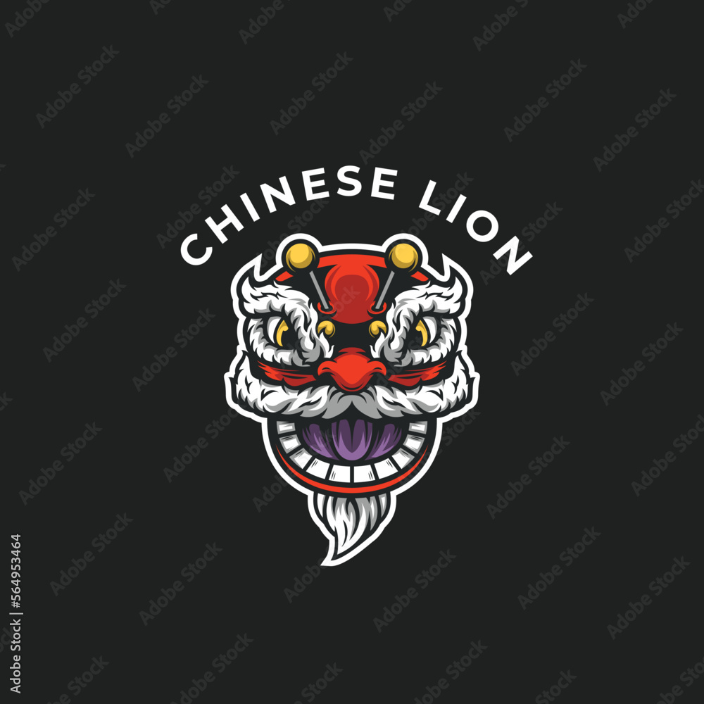 Chinese Lion Graphic Logo Design