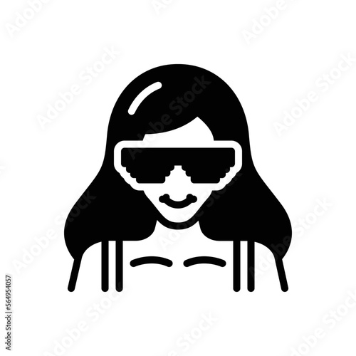 Black solid icon for stylish