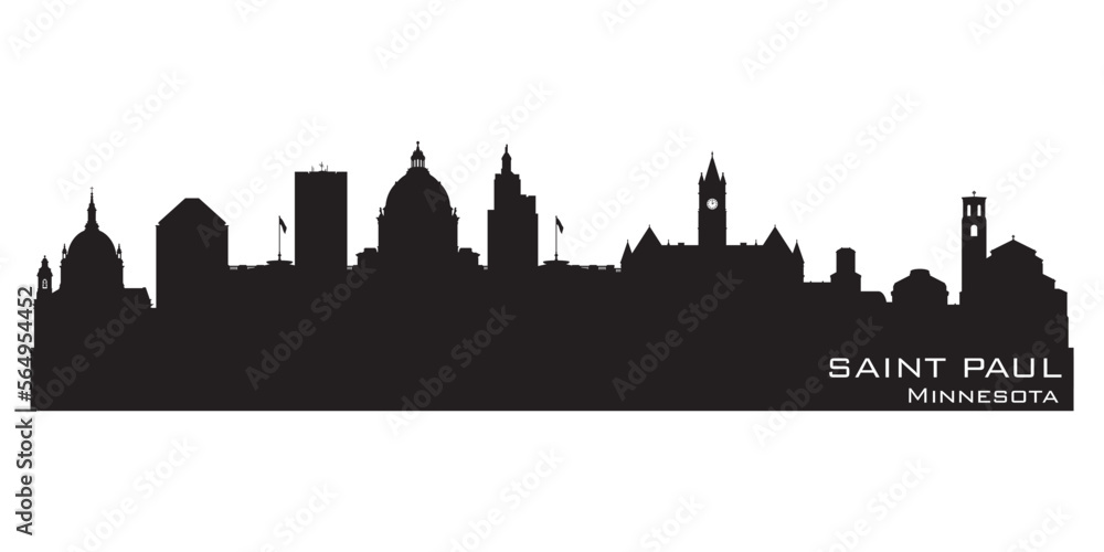 Saint Paul Minnesota city skyline vector silhouette