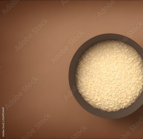 3d rendering illustration of oatmeal porridge, generative ai