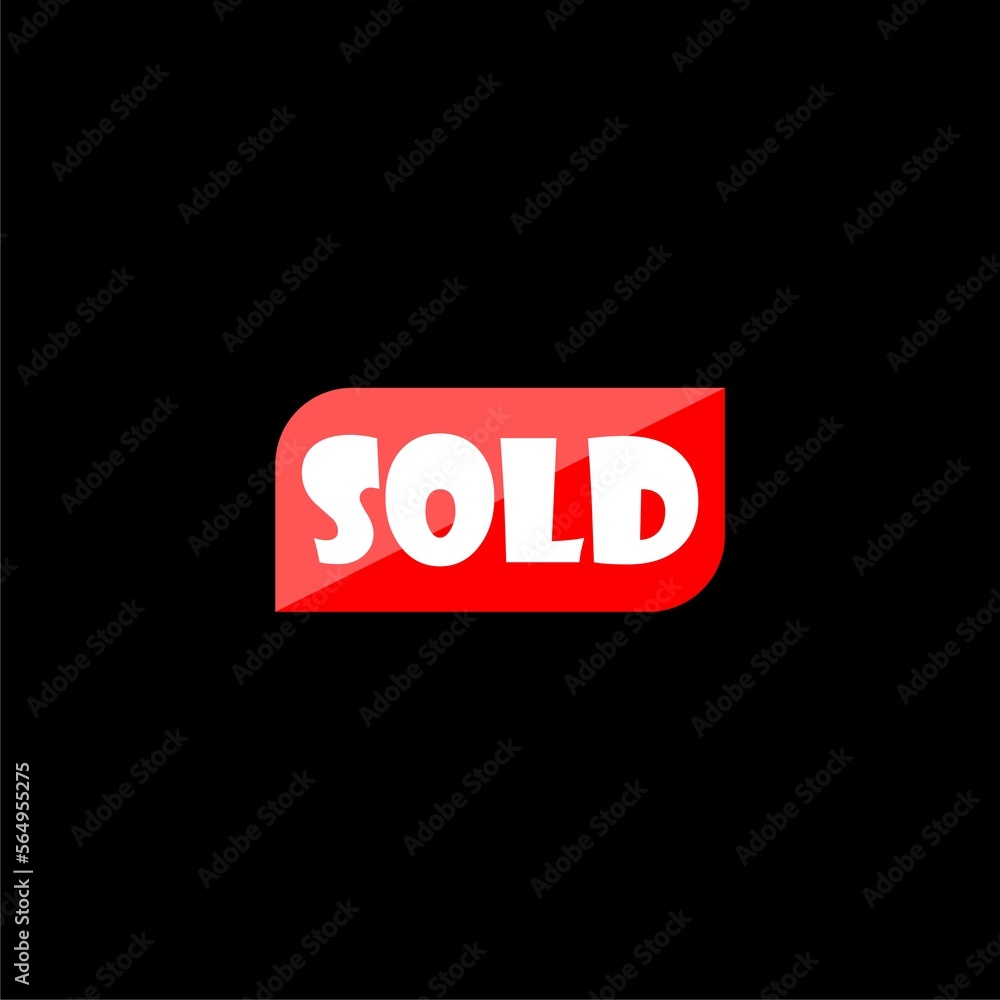 Sold sign icon isolated on black background. Sold sign icon isolated on black background.