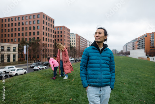 Dreamy Asian man  photo