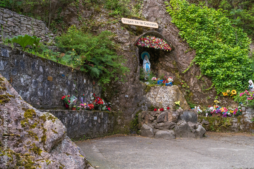 Altar With Statue Of The Virgin Mary Next To The Carretera Austral Altar With Statue Of The Virgin Mary Next To The Carretera Austral